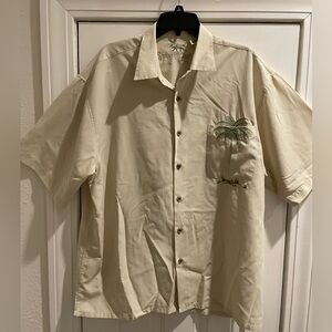 Tommy Bahama Men's Cream Casual Button Down Shirt
